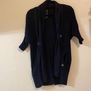Guess Jeans Long Black Cardigan Elbow Sleeve XS